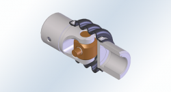 Corrosion resistant universal joint with bronze pins & block